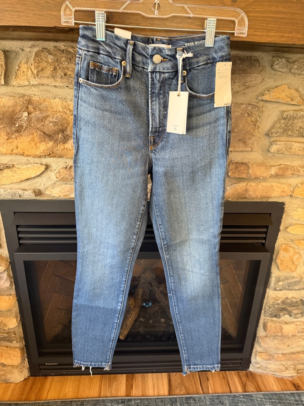Blue Good American Women's High-Rise Skinny Crop Jeans
